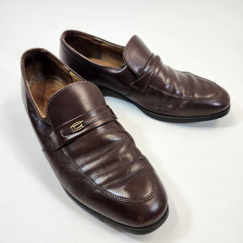 Knapp Mastercraft Loafers Mens 10.5 D Vintage Brown Leather Made in USA Shoes
